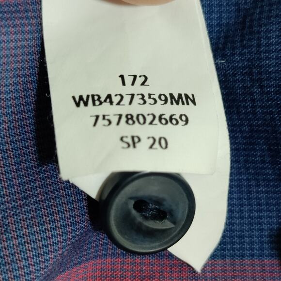 Wallin Bros Shirt Mens 2XL Casual Short Sleeve Button Down Plaid Blue Purple - Picture 11 of 12
